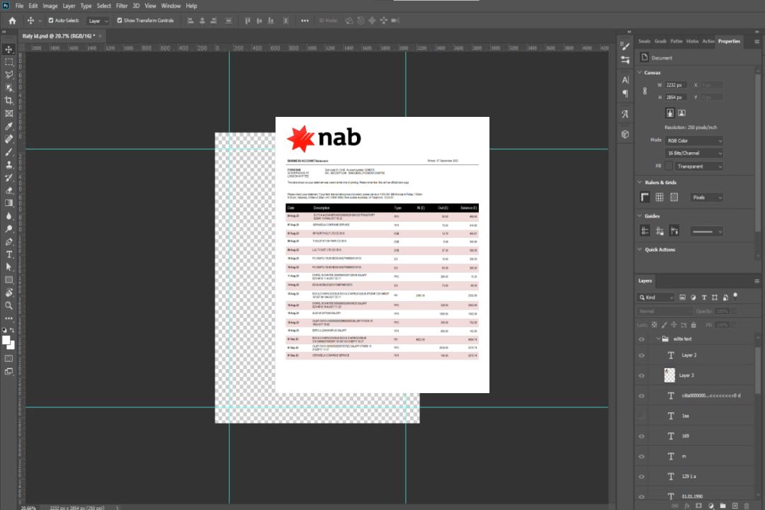 Modèle Word et PDF de relevé de compte d'entreprise NAB Bank template Modèle Word et PDF de relevé de compte d'entreprise NAB Bank template